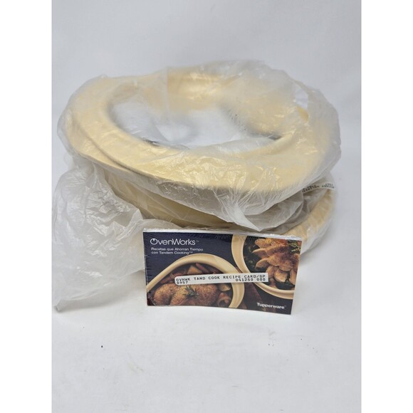 NOS VINTAGE TUPPERWARE OVEN WORKS BUNDLE 9" PIE PAN 2 QT CASSEROLE COOKWARE LIDS - Picture 2 of 16